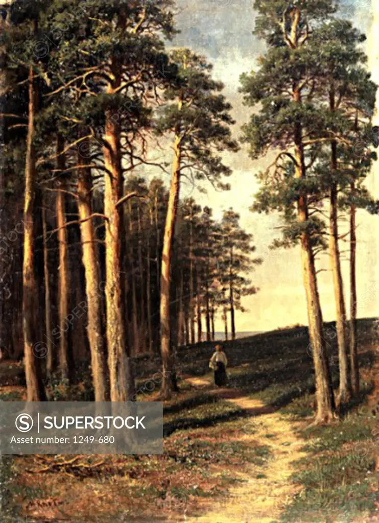 Piney Woods by Michael Klodt von Jurgensburg, (1832-1902), Russia, Vologda, Vologda Regional Art Gallery