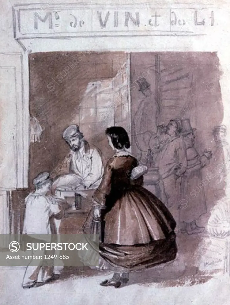 A Shop in France by Mikhail Petrovich Klodin, 1858, (1835-1914), Russia, Vologda, Vologda Regional Art Gallery
