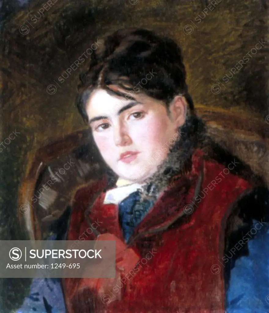 Portrait of a Woman by Konstantin E. Makovskij, (1839-1915), Russia, Vologda, Vologda Regional Art Gallery