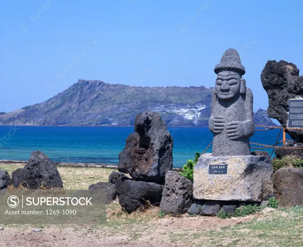 Statue on the coast, Harubang, Sunrise Peak, Cheju-do Island, South Korea