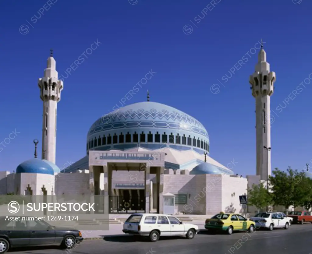 Low angle view of a mosque, King Abdullah Mosque, Amman, Jordan