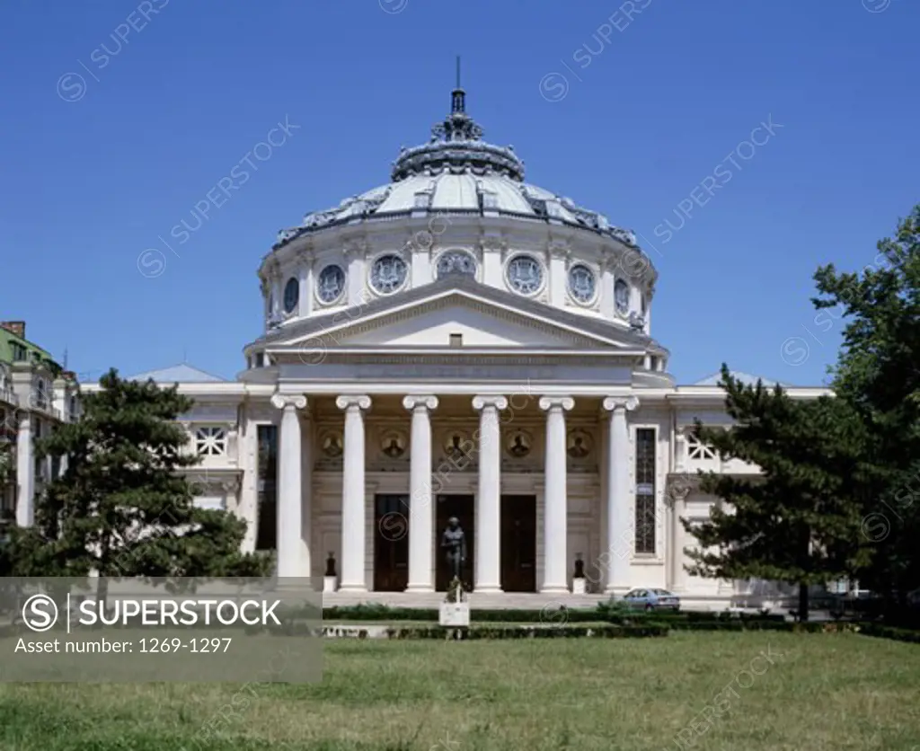 Facade of a concert hall, Bucharest, Romania