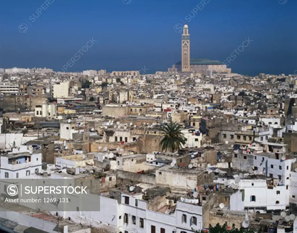High angle view of a cityscape, Casablanca, Morocco