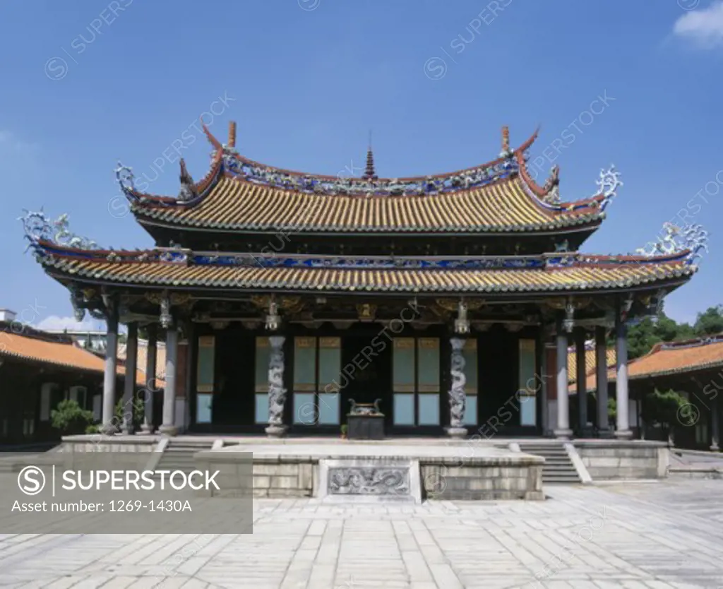 Facade of a temple, Taipei Confucius Temple, Taipei, Taiwan