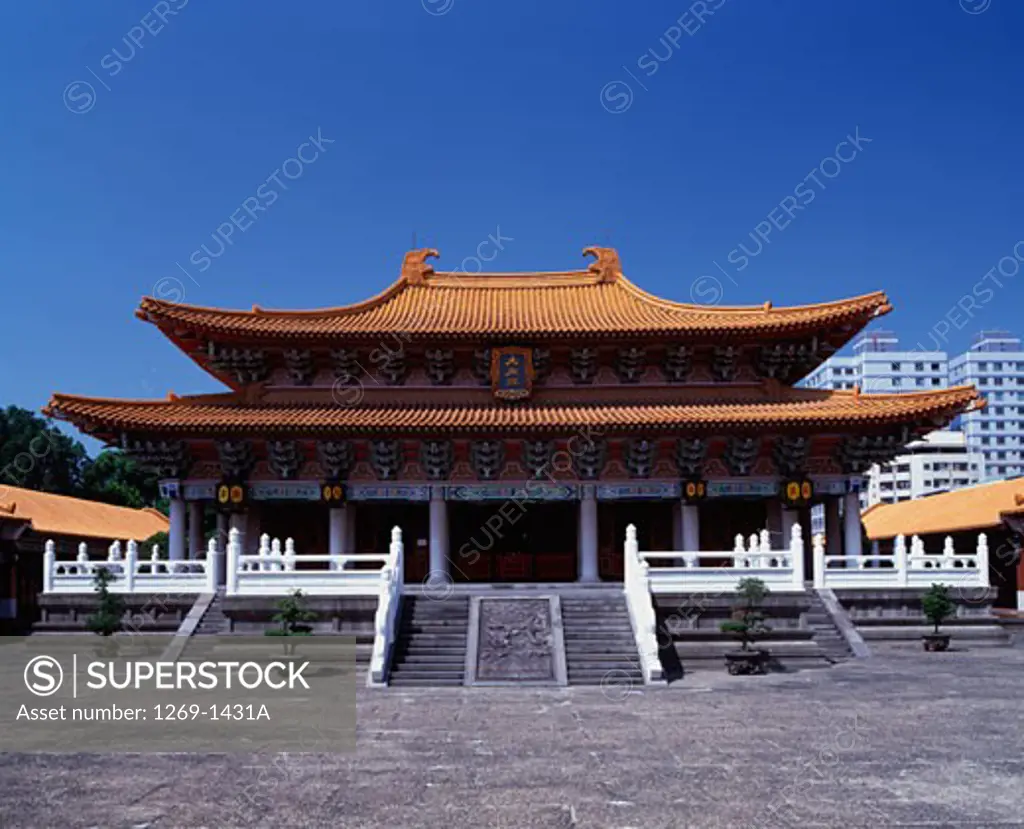 Facade of a temple, Confucius Temple, Taichung, Taiwan