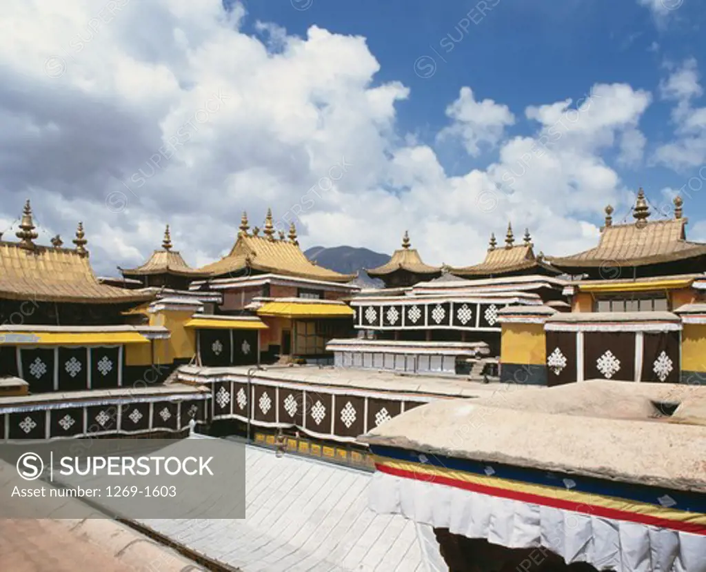 Tibet, Lhasa, Potala Palace rooftops