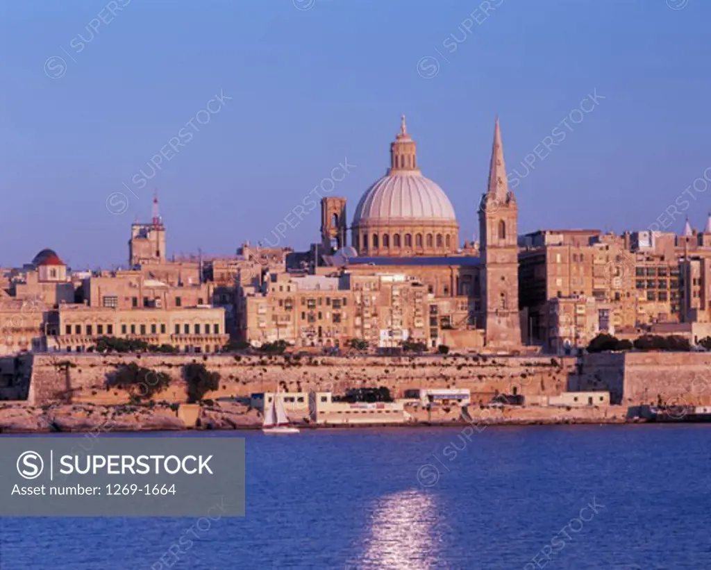 Buildings on the waterfront, Valletta, Malta