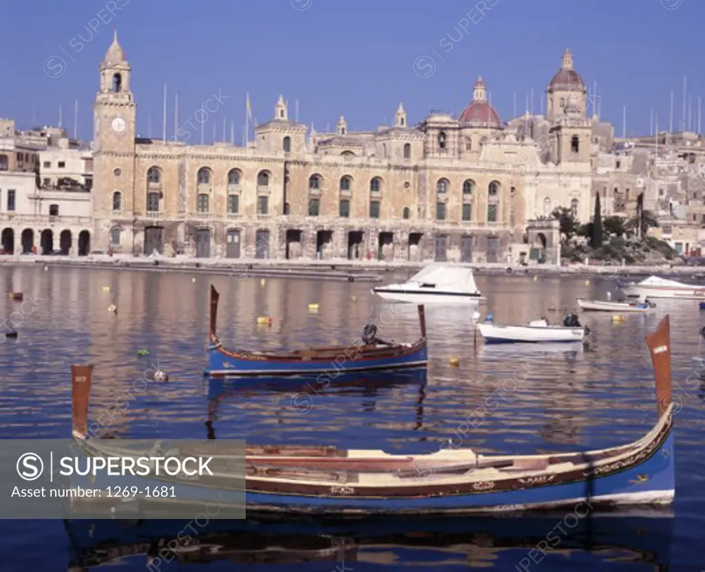 Buildings on the waterfront, Vittoriosa, Malta