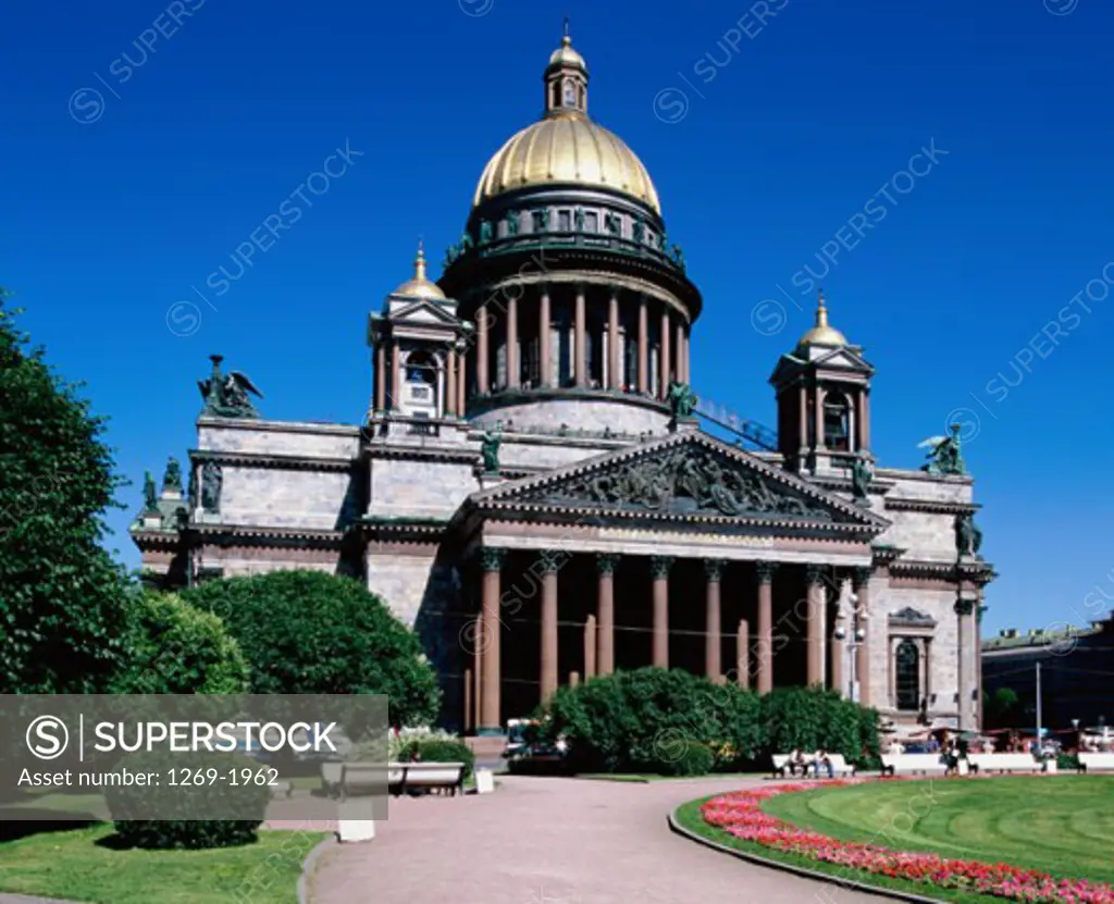 Facade of a cathedral, St. Isaac's Cathedral, St. Petersburg, Russia