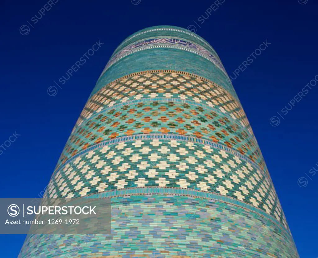 Low angle view of a minaret, Kalta Minor, Khiva, Uzbekistan