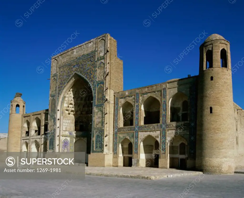 Facade of a madressa, Abdul Aziz Khan Madrasa, Bukhara, Uzbekistan