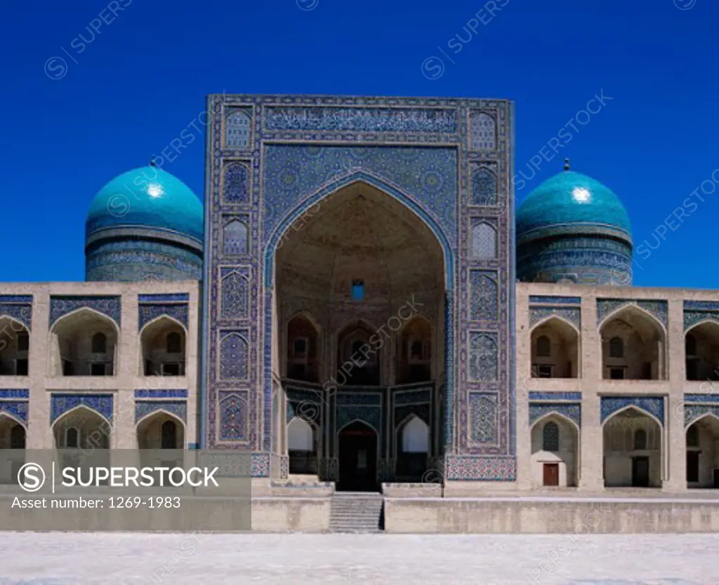 Facade of a madressa, Amir Alim Khan Madrasa, Bukhara, Uzbekistan
