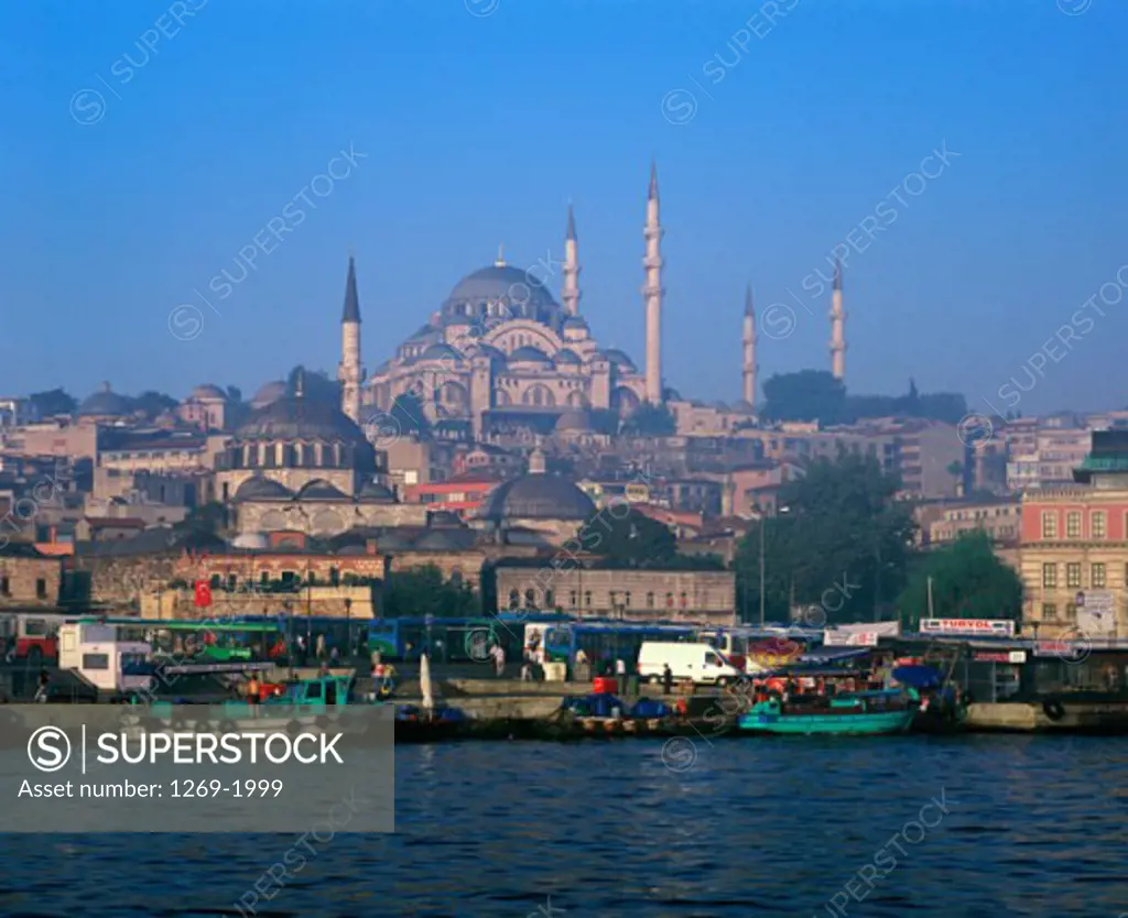 Buildings on the waterfront, Blue Mosque, Istanbul, Turkey
