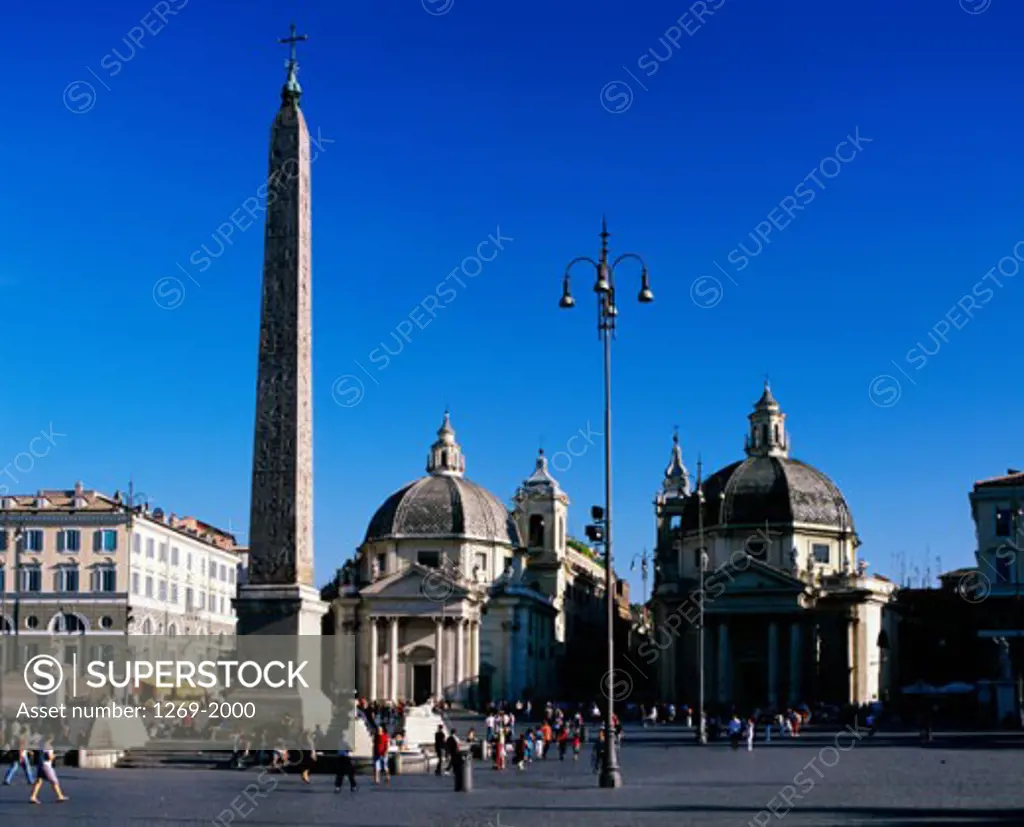 People walking in front of buildings, Piazza del Popolo, Rome, Italy