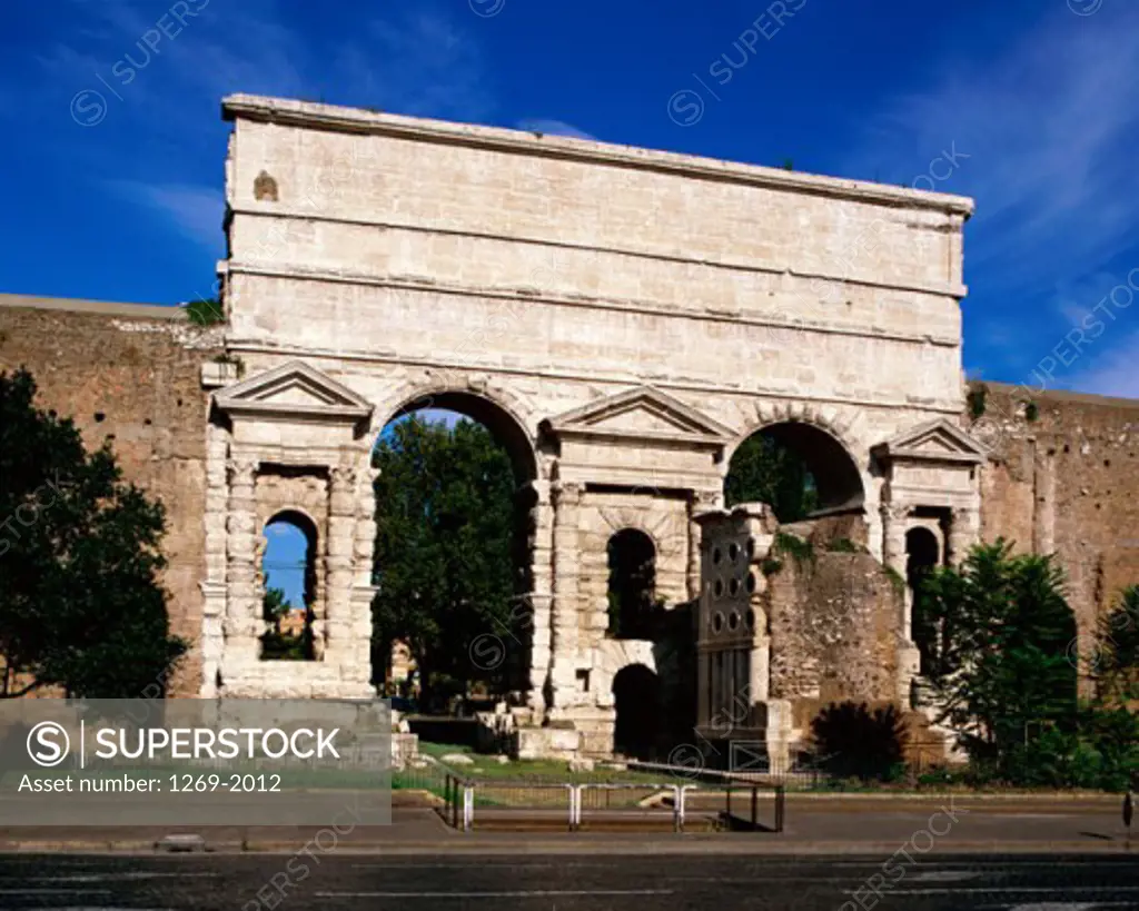 Facade of a building, Porta Maggiore, Rome, Italy