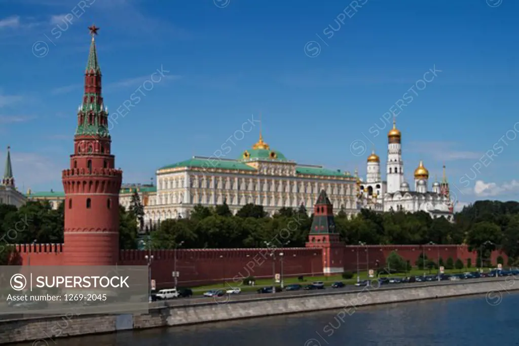 Buildings on the waterfront, Kremlin, Moscow, Russia