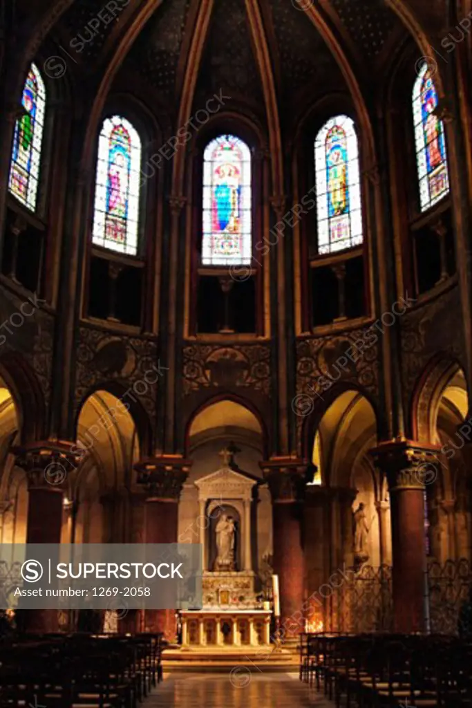 Interior of a church, St. Germain des Pres, Paris, France