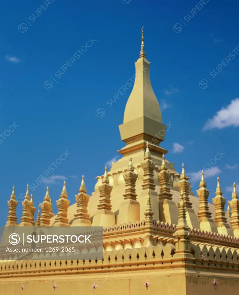 Low angle view of a temple, Wat That Luang, Vientiane, Laos