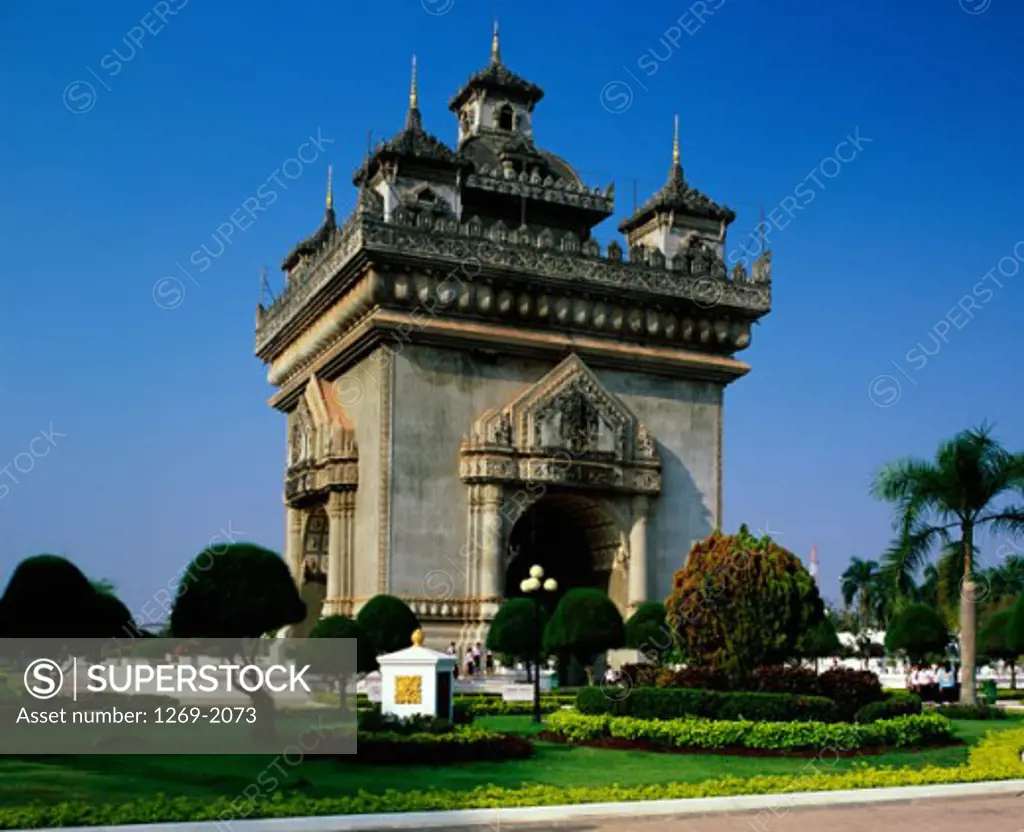 Low angle view of a monument, Patuxay, Vientiane, Laos