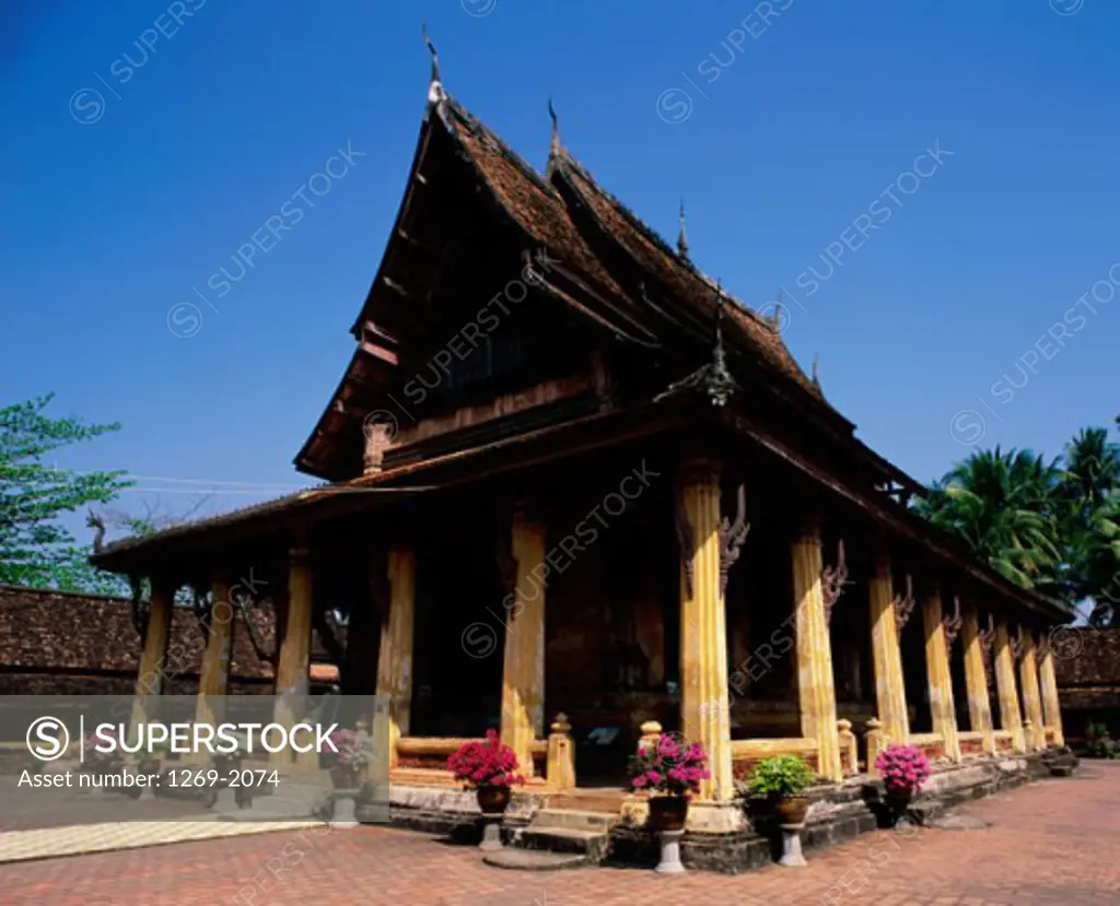 Low angle view of a temple, Wat Si Saket, Vientiane, Laos