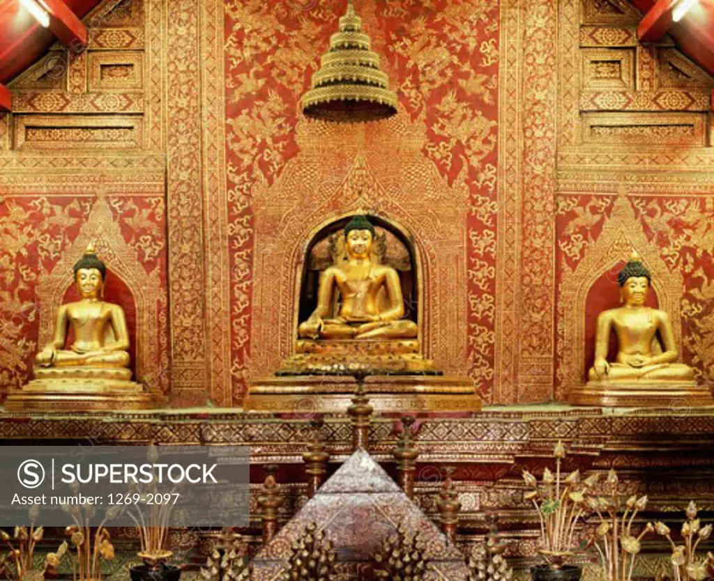 Statues of Buddha in a temple, Wat Phra Sing, Chiang Mai, Thailand