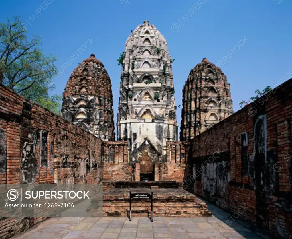 Old ruins of a temple, Wat Sri Sawai, Sukhothai, Thailand