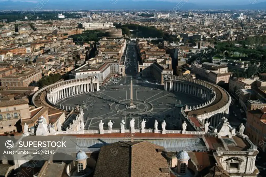 High angle view of buildings in a city, St. Peter's Square, Vatican City