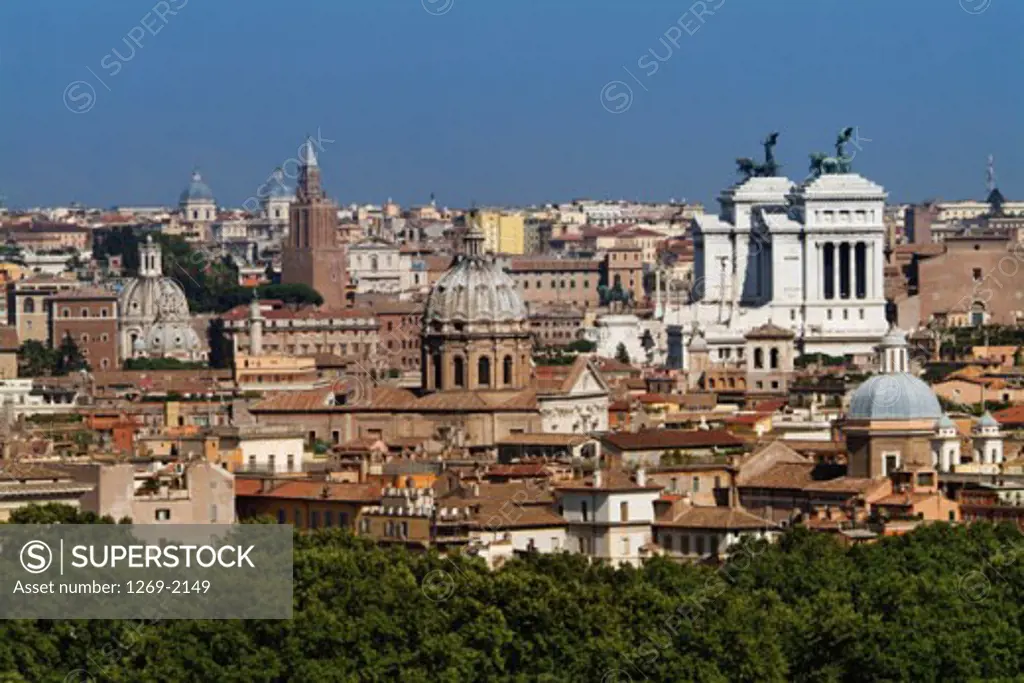 High angle view of buildings in a city, Rome, Italy