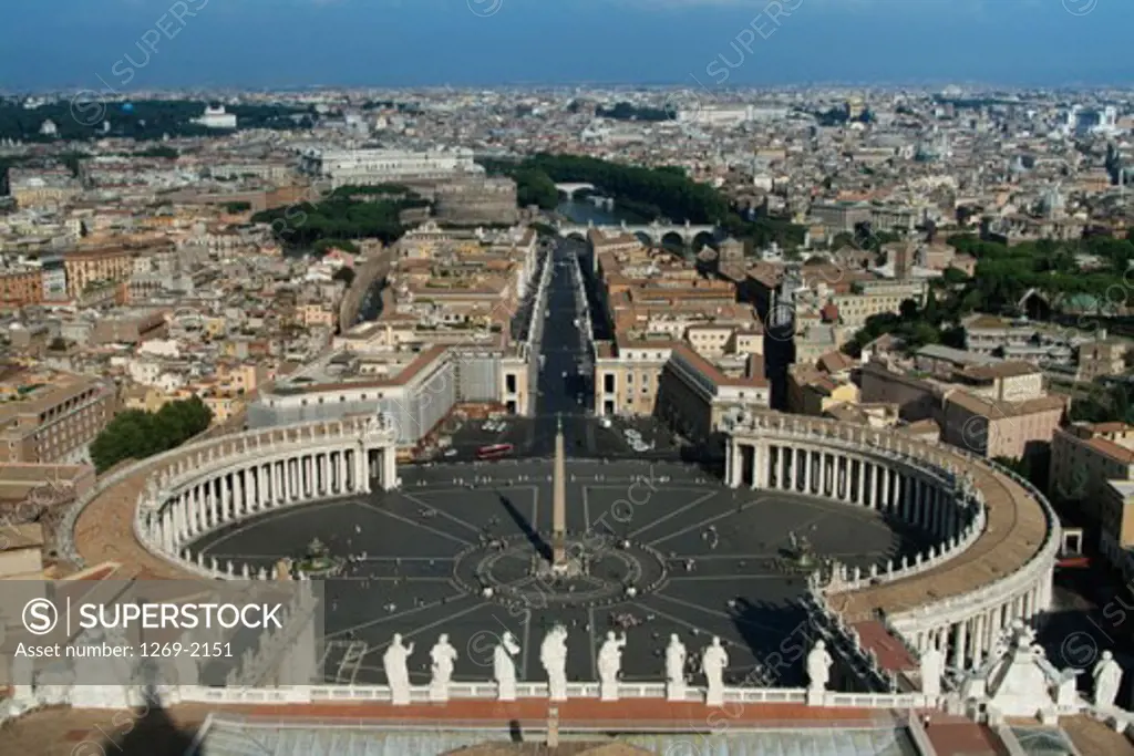 High angle view of buildings in a city, St. Peter's Square, Vatican City