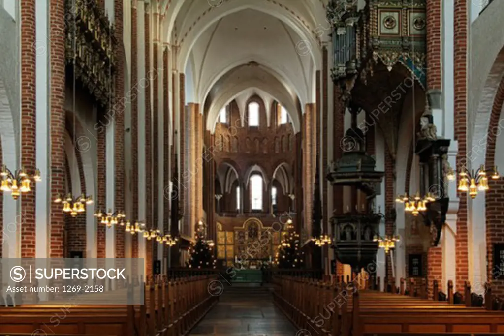 Interior of a cathedral, Roskilde Cathedral, Roskilde, Denmark
