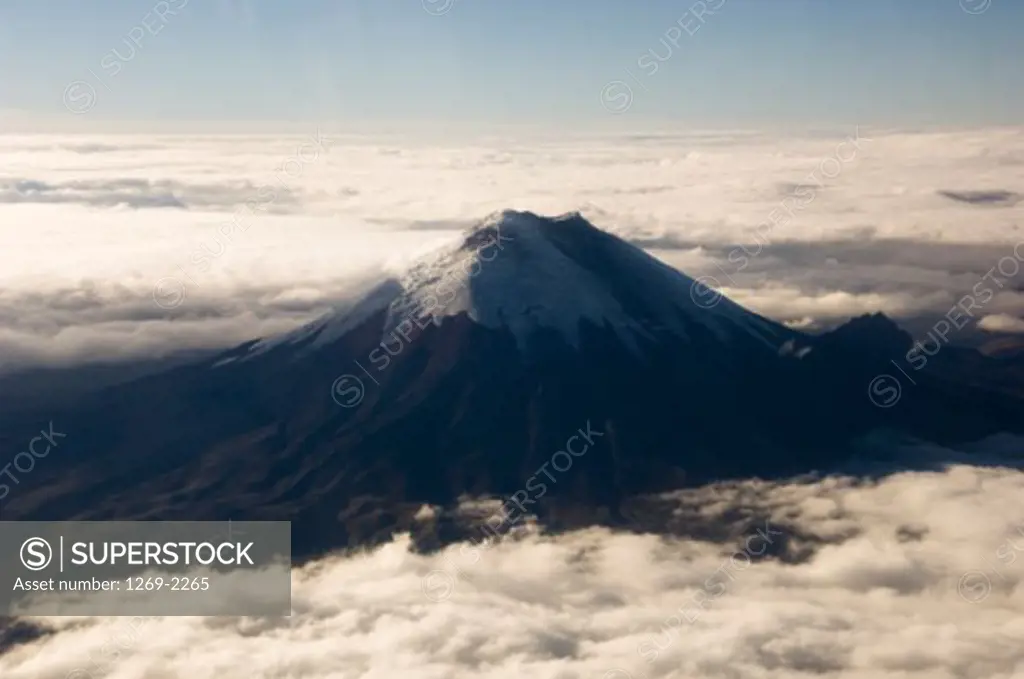 High angle view of a volcano, Mount Cotopaxi, Cotopaxi National Park, Ecuador