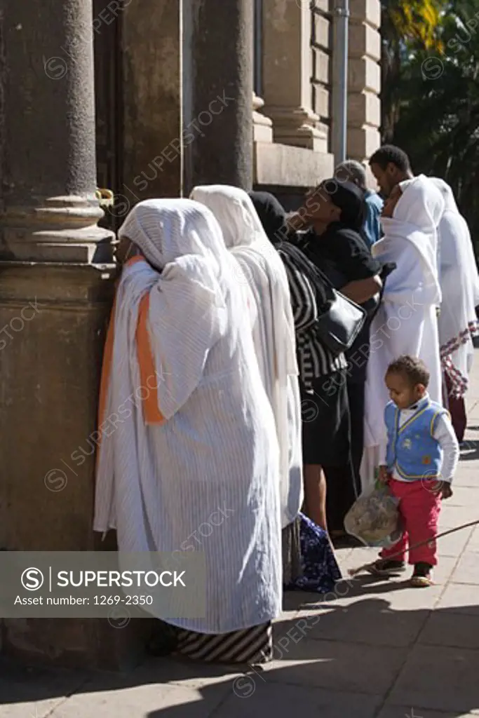 Group of nuns praying at a church, St. George Church, Addis Ababa, Ethiopia
