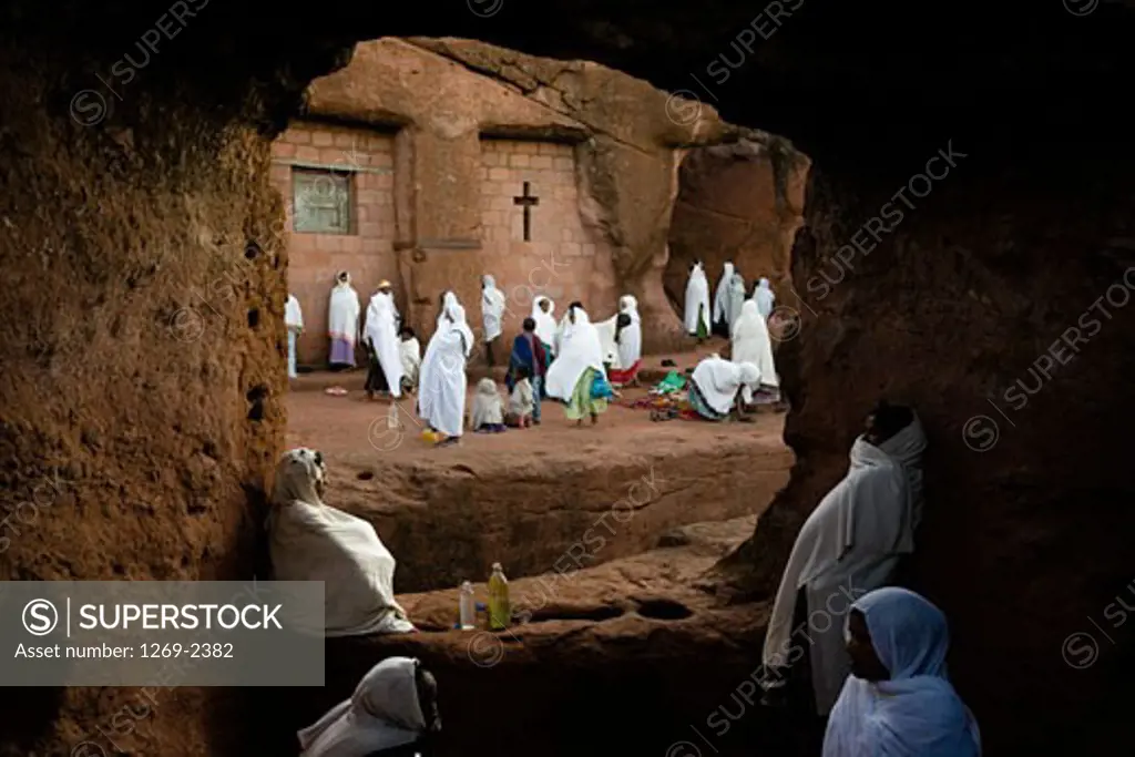Nuns at a church, St. Merkorios Church, Lalibela, Ethiopia