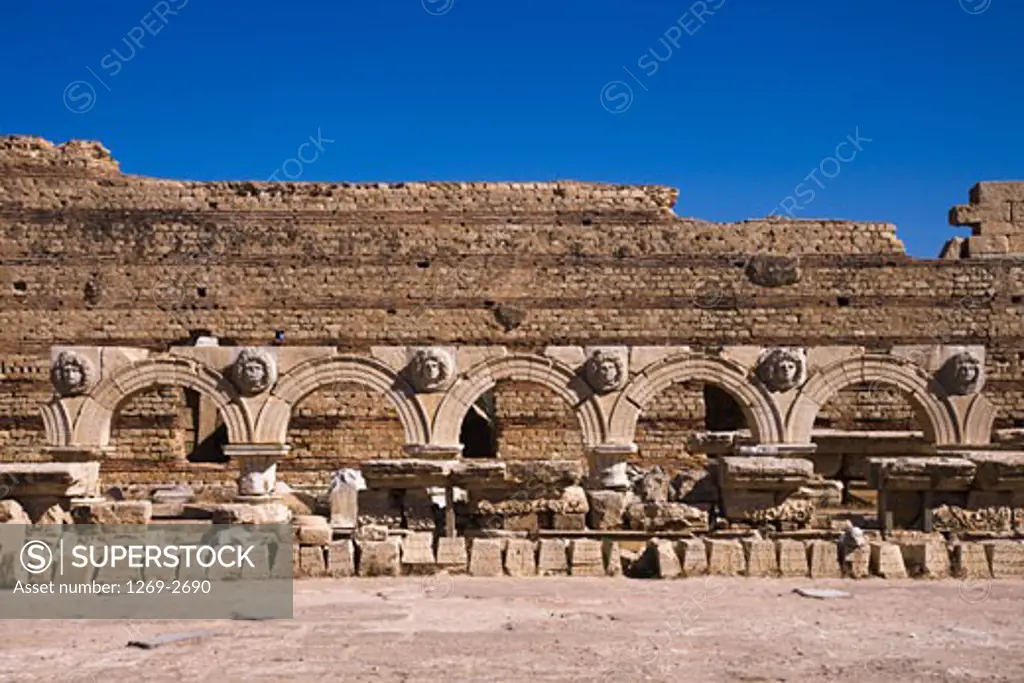 Ruins of a building, Severan Forum, Leptis Magna, Libya