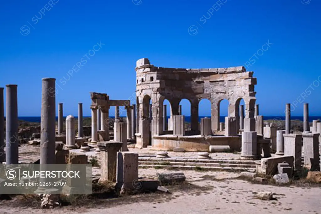 Ruins of an ancient market, Leptis Magna, Libya