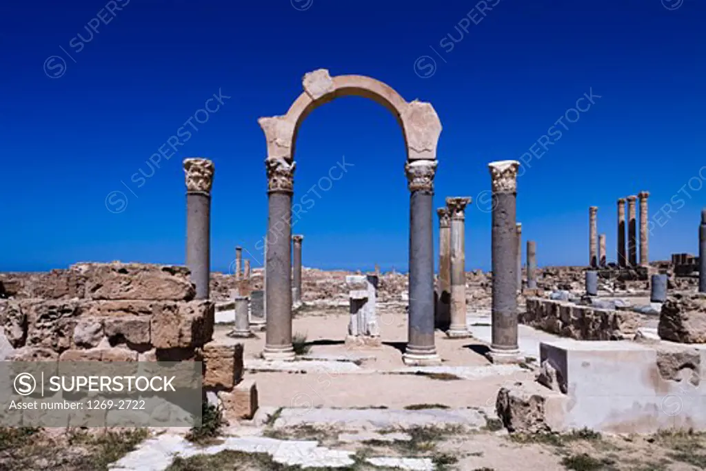 Ruins of a mausoleum, Punic Mausoleum, Sabratha, Tripolitania, Libya