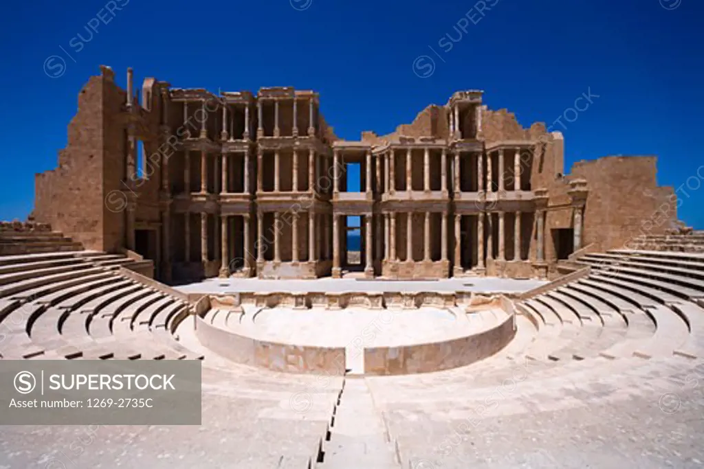 Ruins of a Roman theatre, Sabratha, Tripolitania, Libya