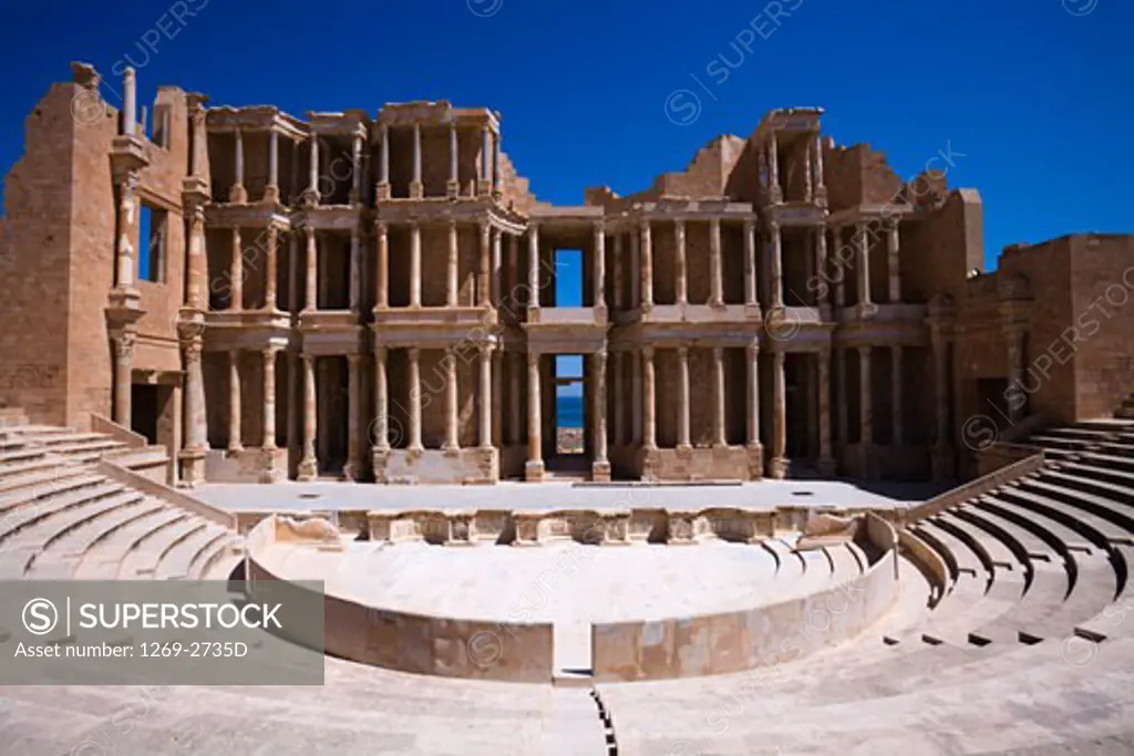 Ruins of a Roman theatre, Sabratha, Tripolitania, Libya