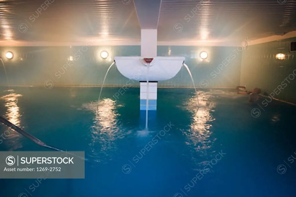 Person in a swimming pool, Ischia Thermal Center, Ischia, Ischia Island, Naples Province, Campania, Italy