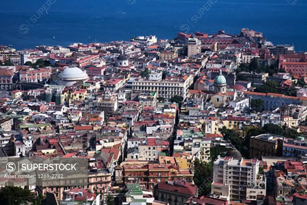 Aerial view of a cityscape, Naples, Naples Province, Campania, Italy