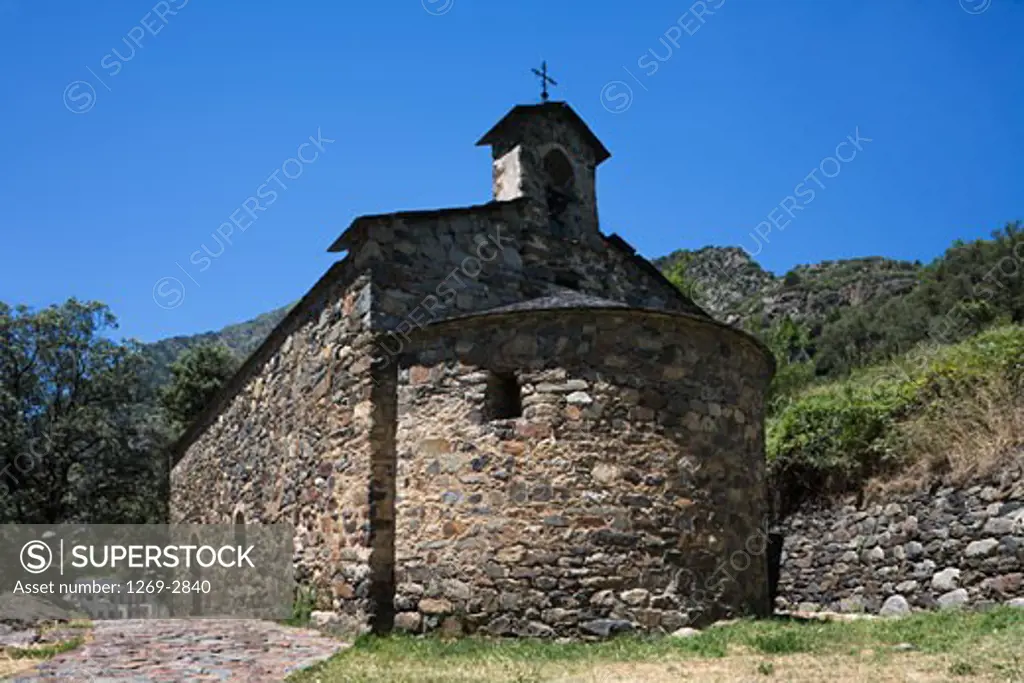 Church on a hill, Capella De Sant Andreu, Andorra La Vella, Andorra
