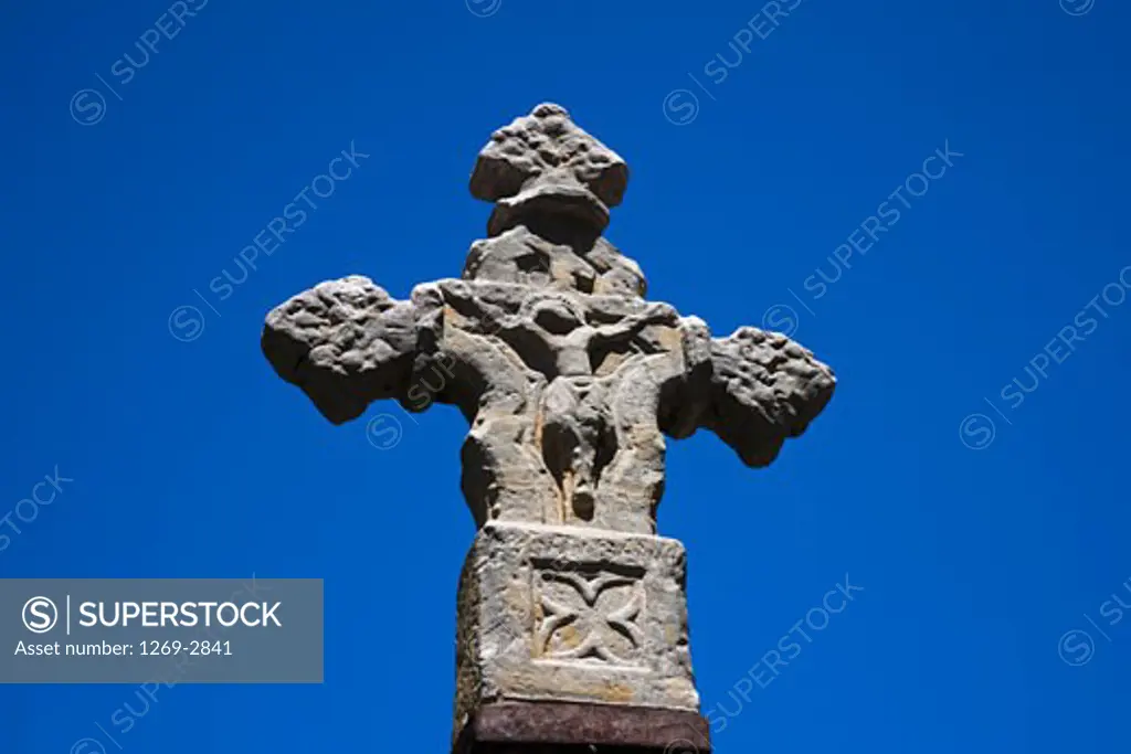 Low angle view of a crucifix, La Creu Grossa, Andorra La Vella, Andorra