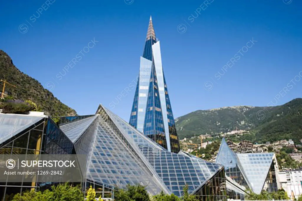 Glass buildings in a city, Andorra La Vella, Andorra