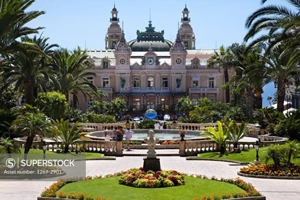 Formal garden in front of a casino, Grand Casino, Monte Carlo, Monaco