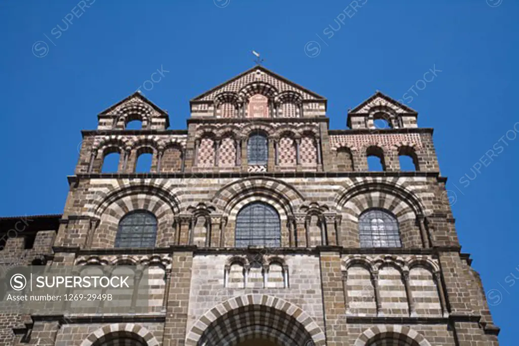 Low angle view of a cathedral, Cathedral Notre Dame du Puy, Le Puy, Haute-Loire, Auvergne, France