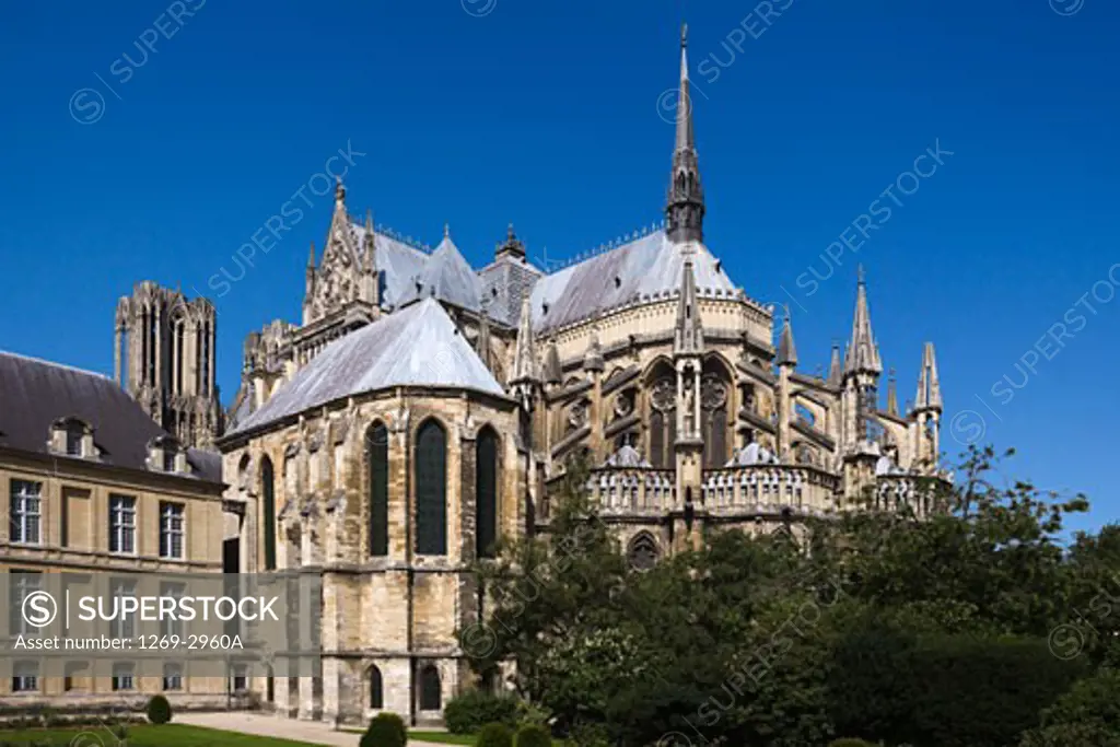 Cathedral in a city, Notre-Dame de Reims, Reims, France