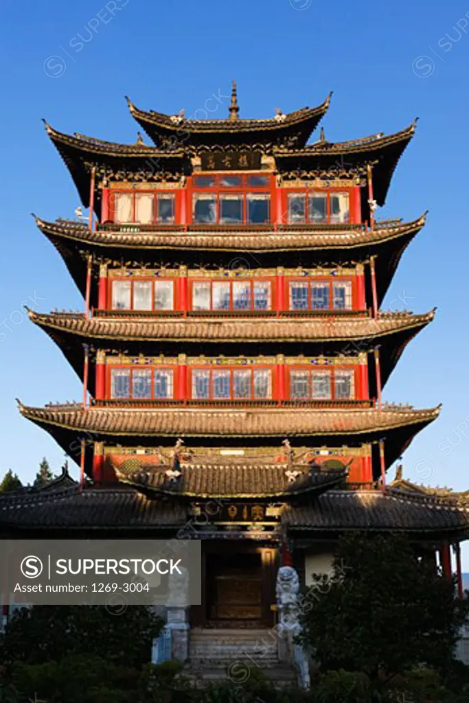 Facade of a building, Everlasting Building, Lijiang, Yunnan Province, China