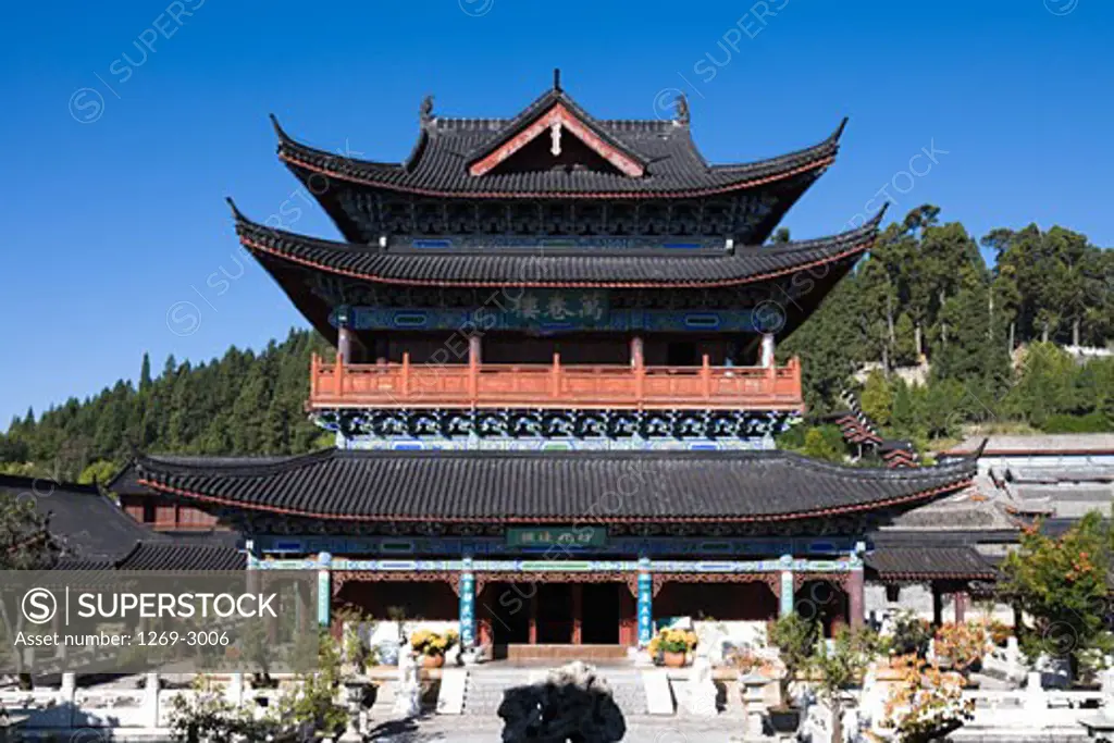 Facade of a palace, Mu Palace, Lijiang, Yunnan Province, China