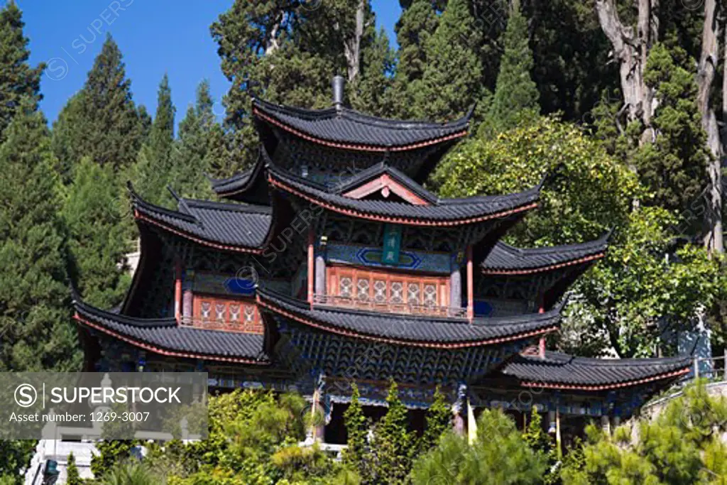 Low angle view of a palace, Mu Palace, Lijiang, Yunnan Province, China