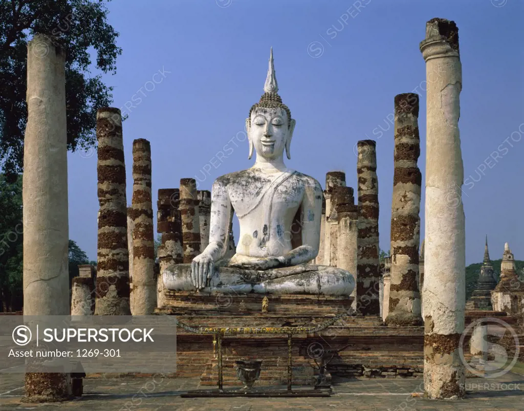 Buddha statue at a temple, Wat Mahathat, Sukhothai, Thailand